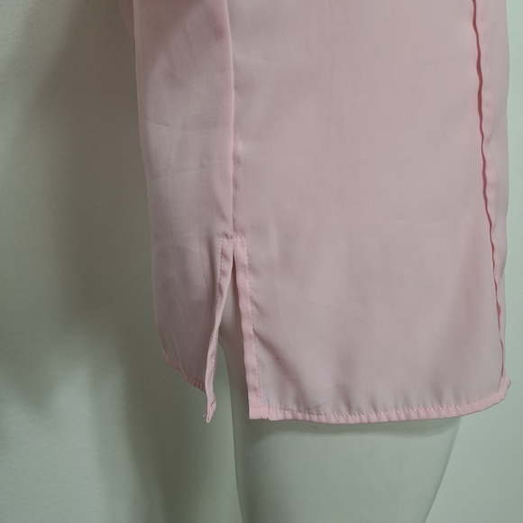 Kathy Che Pink Preppy Coquette 3/4 Sleeve Button Down Shirt Plus Size 14/16W - Picture 6 of 14